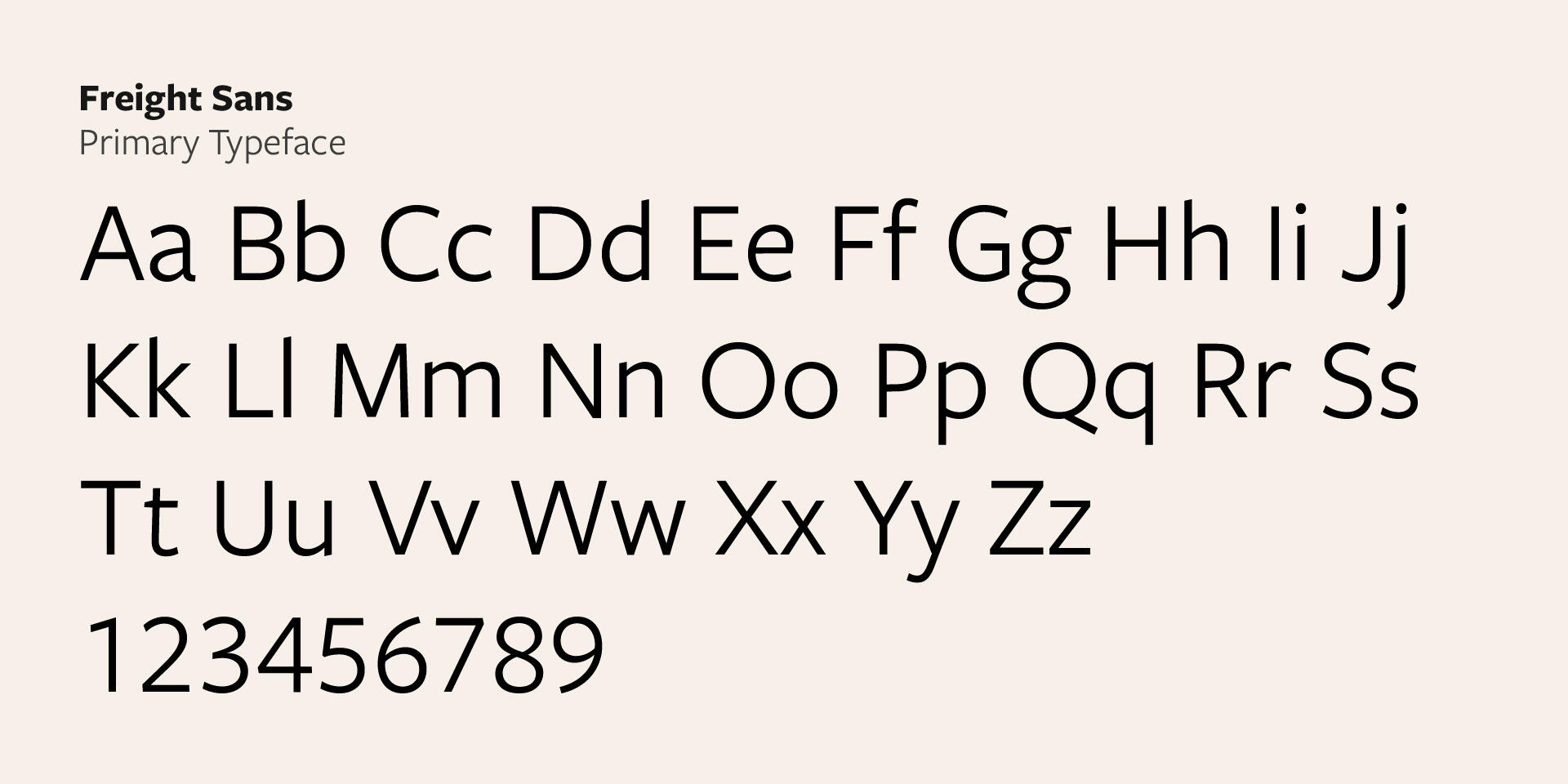 Type Letters from the humanist typeface "Freight Sans".