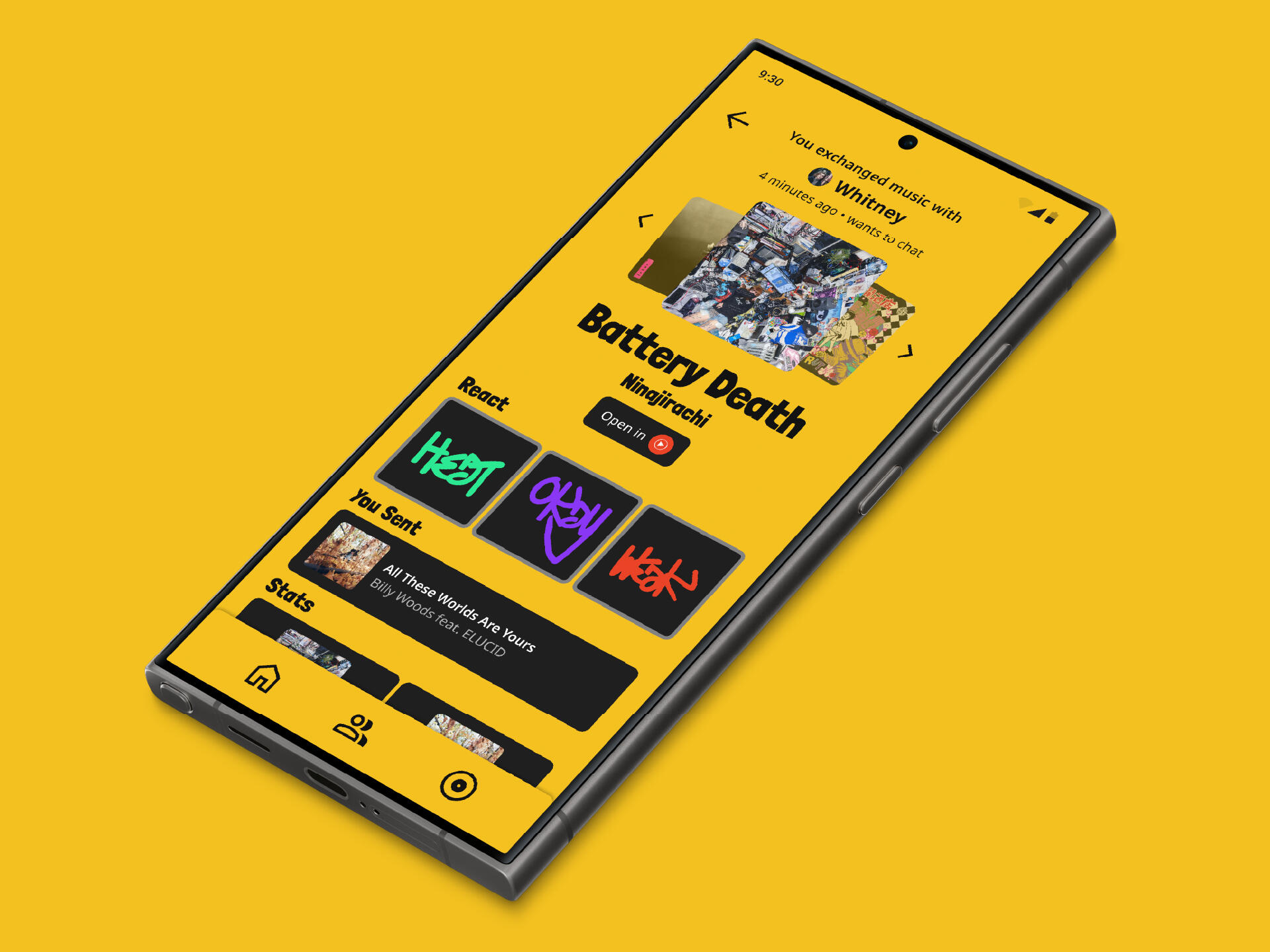 A mockup of the Natter app on a phone
